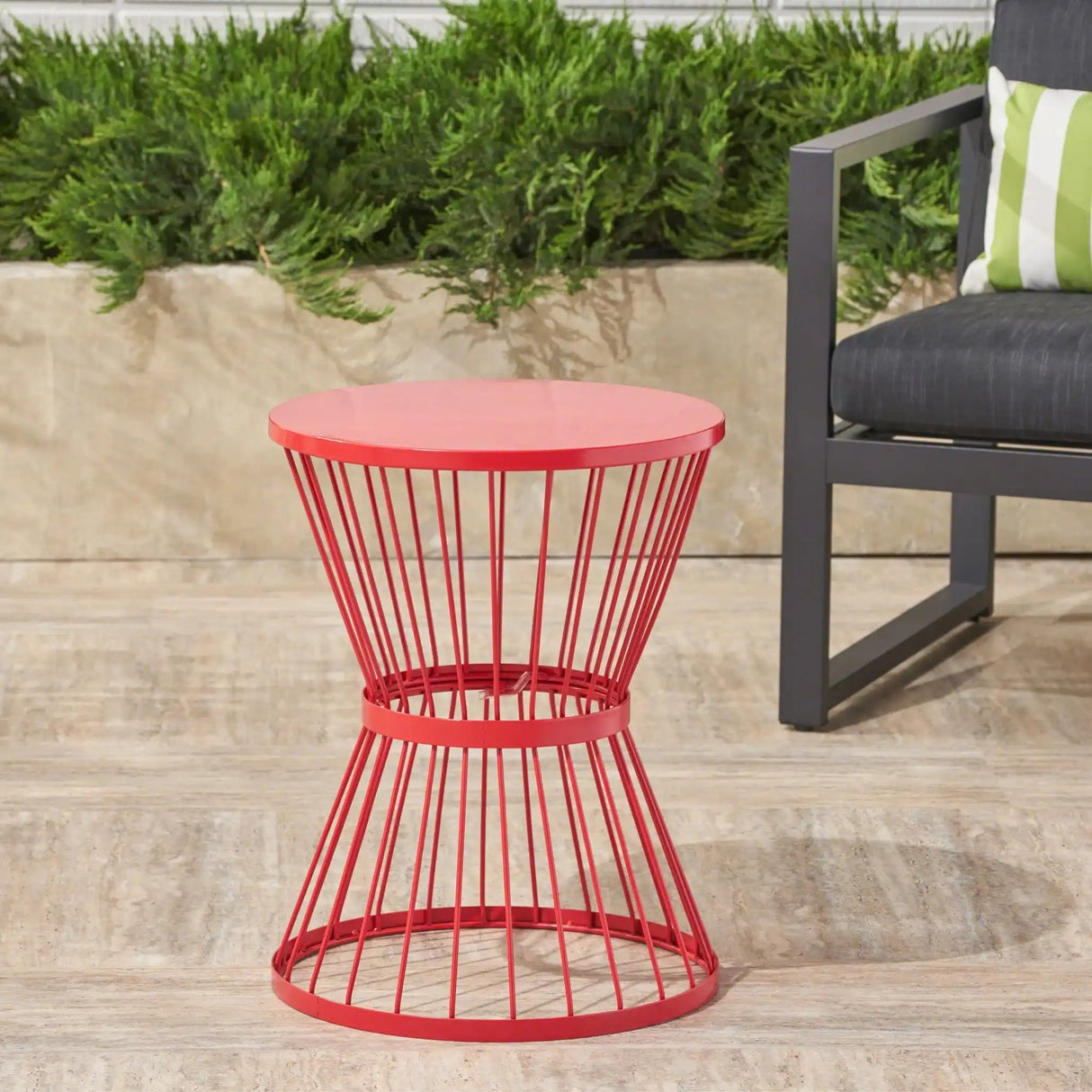 Lassen - Modern Outdoor Side Table with Hourglass Design