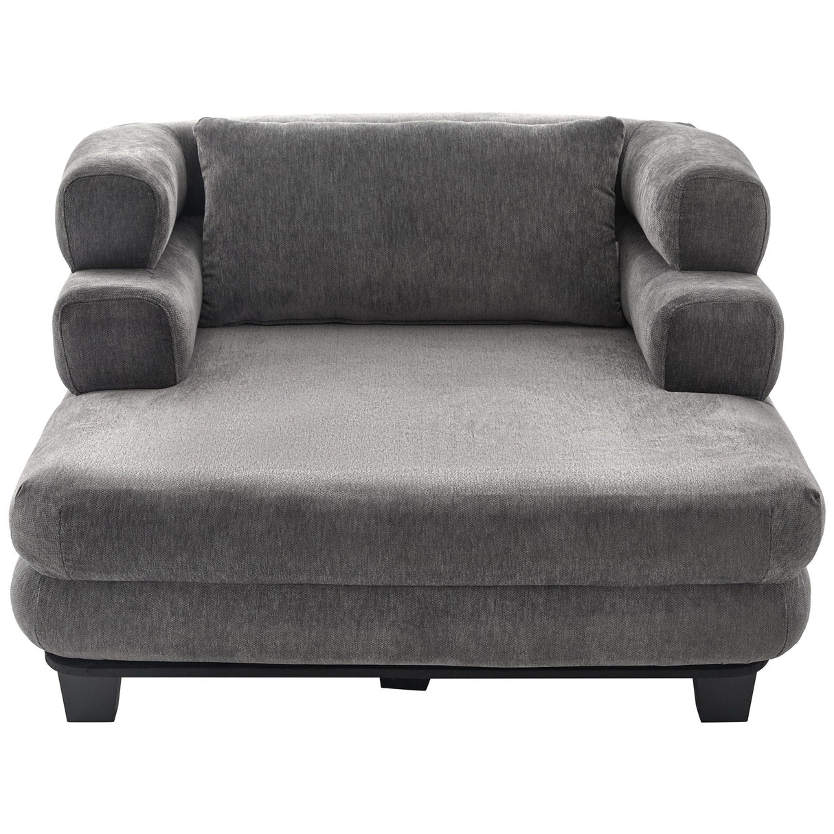 Oversized Chaise Lounge Sofa Bed with Deep Seat and Layered Armrests