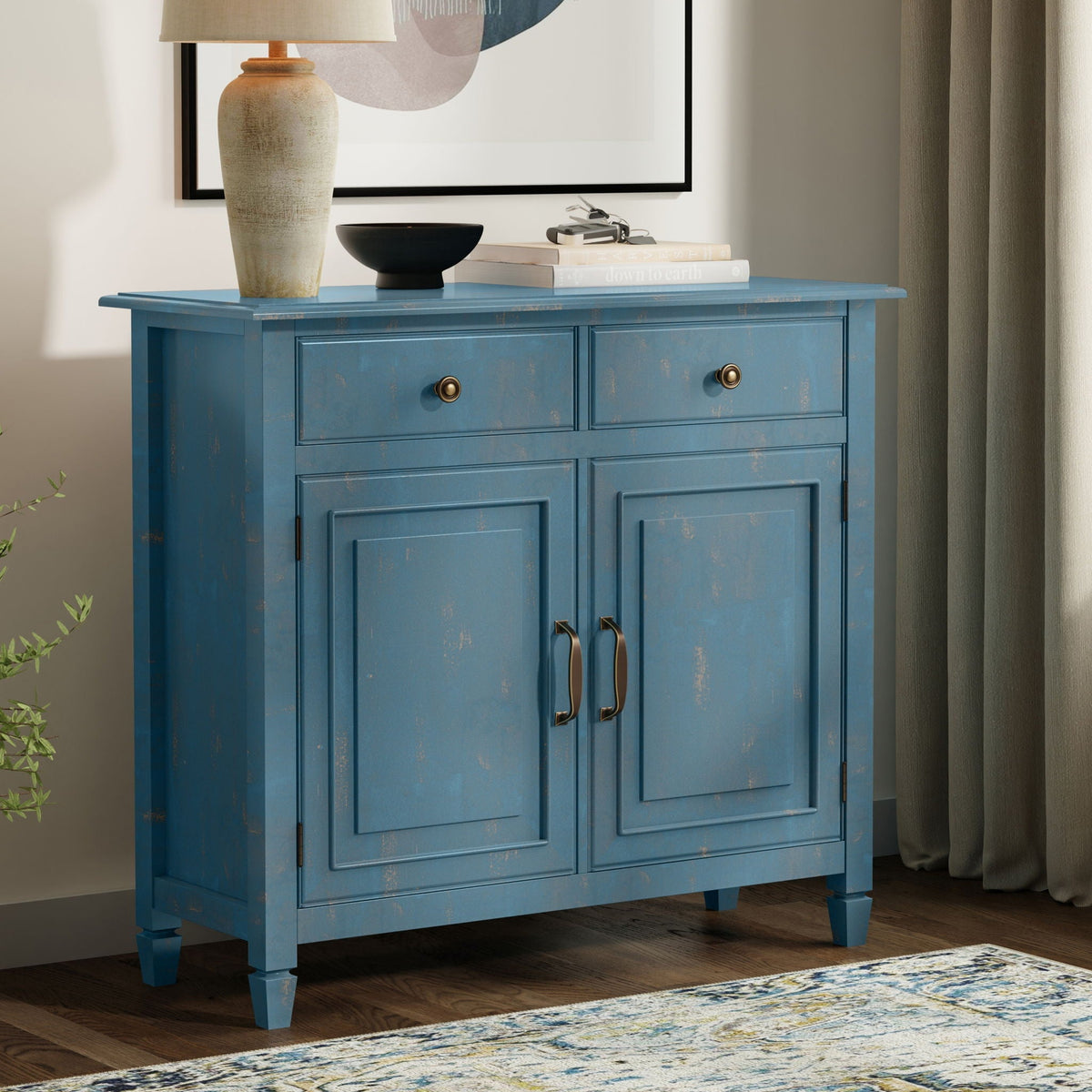 Entryway Storage Cabinet with Adjustable Shelves - Multiple Colors
