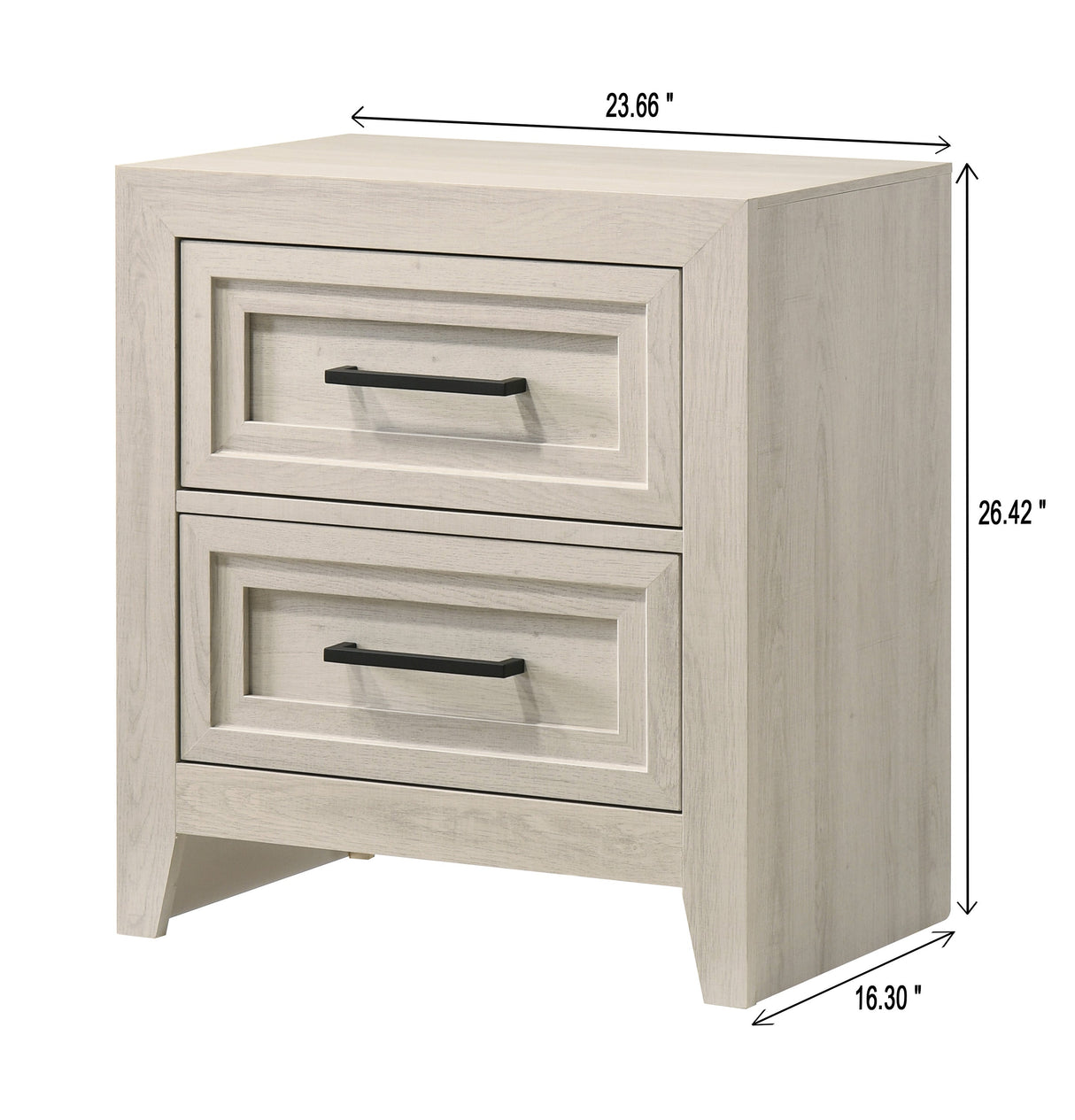 Havenwood Geometric Design Contemporary 2-Drawer Nightstand