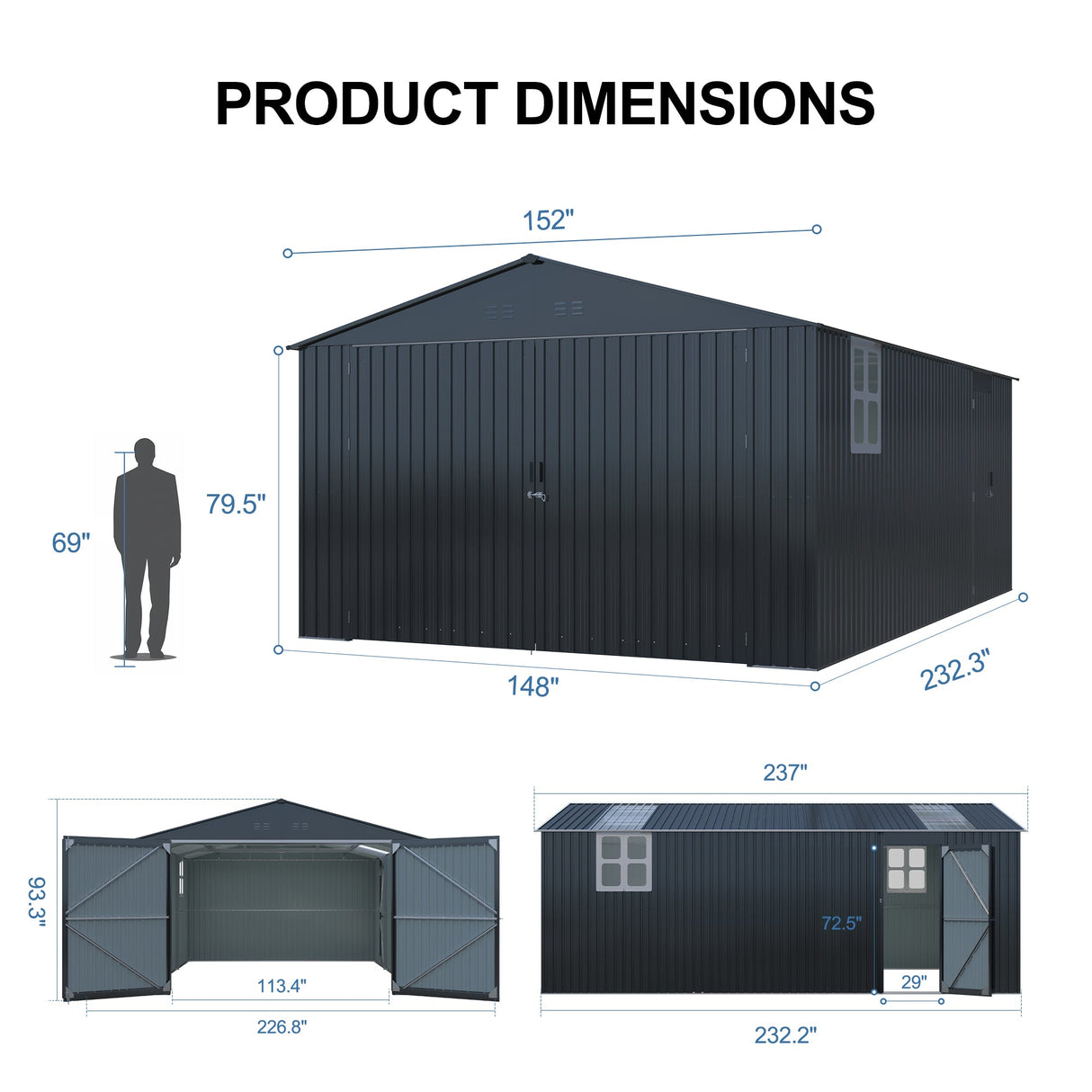 Outdoor Storage Shed 20x13 FT
