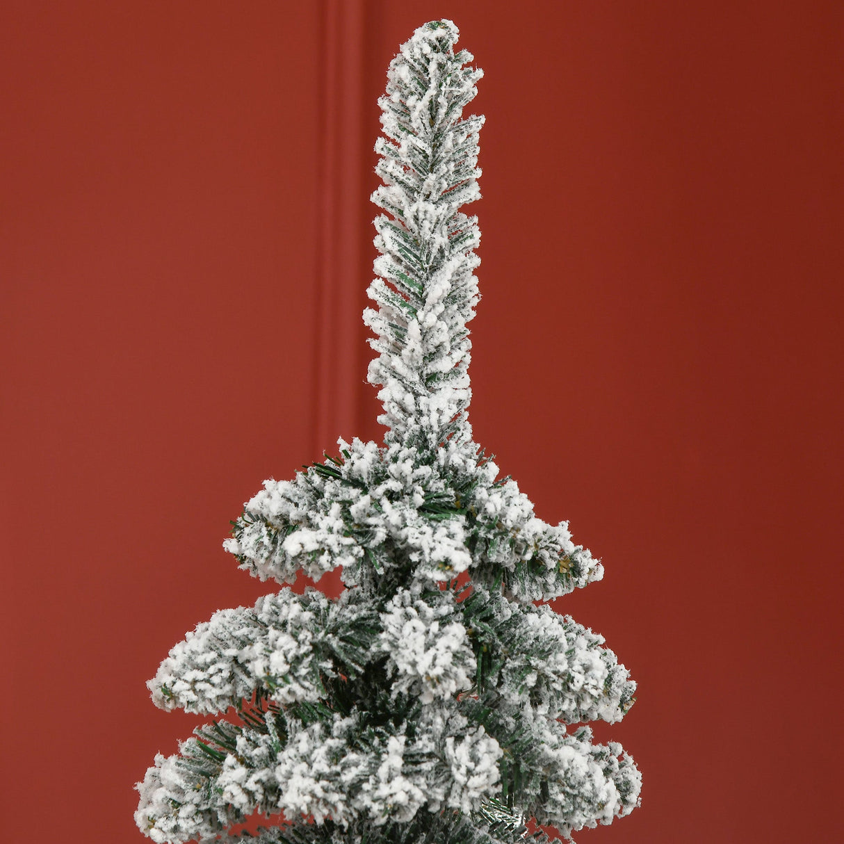 HOMCOM 6' Tall Unlit Snow Flocked Artificial Christmas Tree