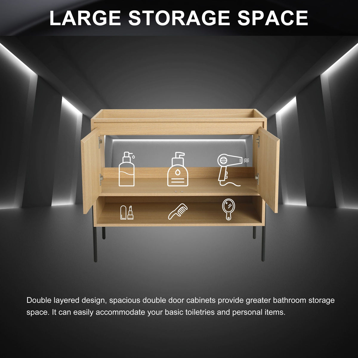 Freestanding Bathroom Vanity & Soft Close Cabinet Doors