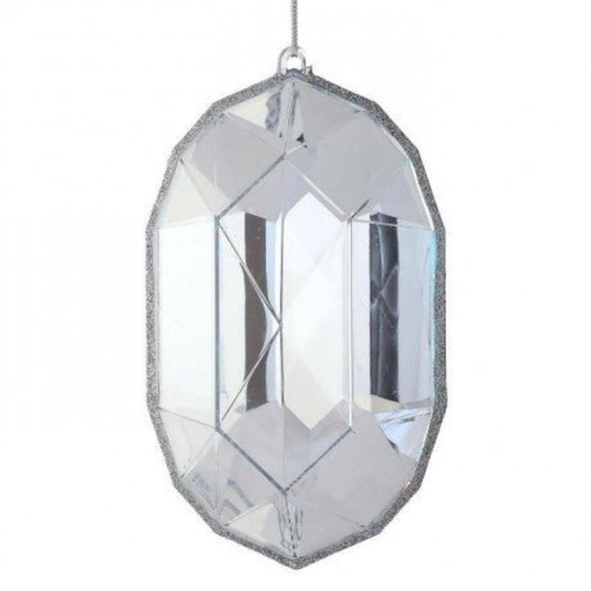 6.5" Acrylic Oval Jewel Ornament: Clear