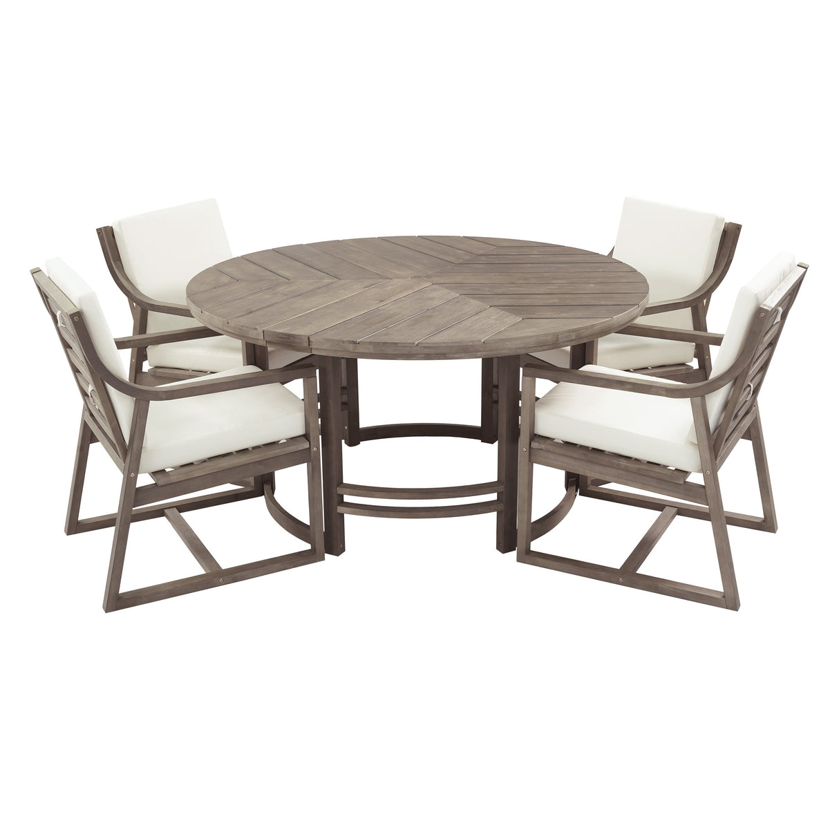 Outdoor Dining Set 5-Piece Patio Table and Chairs Set with Umbrella Hole
