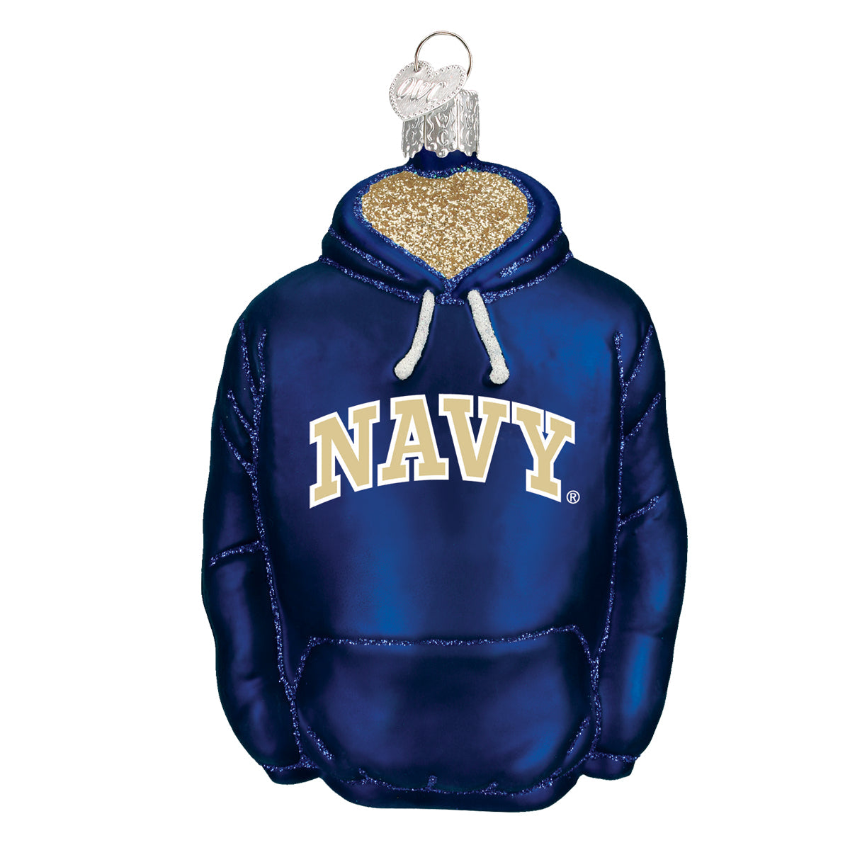 Navy Hoodie Christmas Ornament