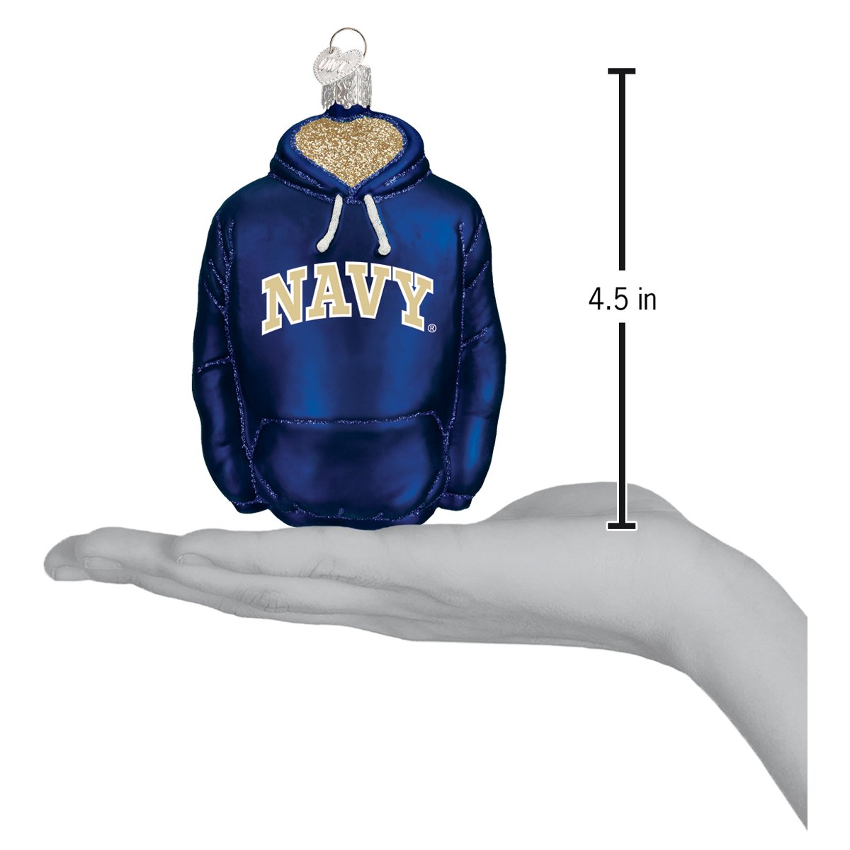 Navy Hoodie Christmas Ornament