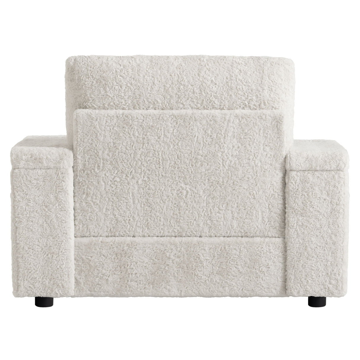 Oversized Chaise Lounge Indoor Rabbit Fur Sofa Bed With Storage Ottoman And Armrests Cup Holders With Deep Seat
