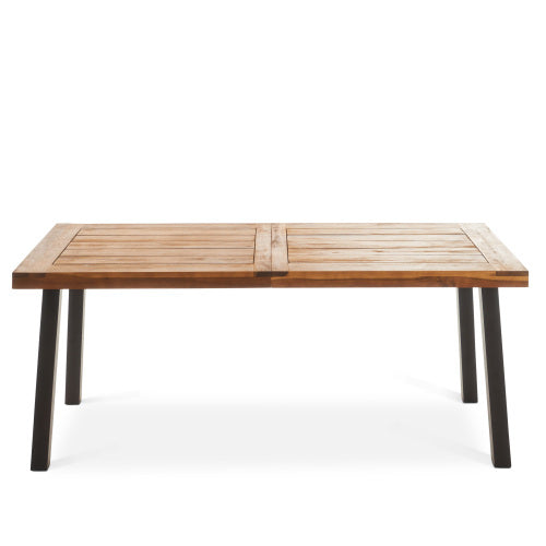 Outdoor Dining Set – Premium Acacia Wood Table & Wicker Chairs
