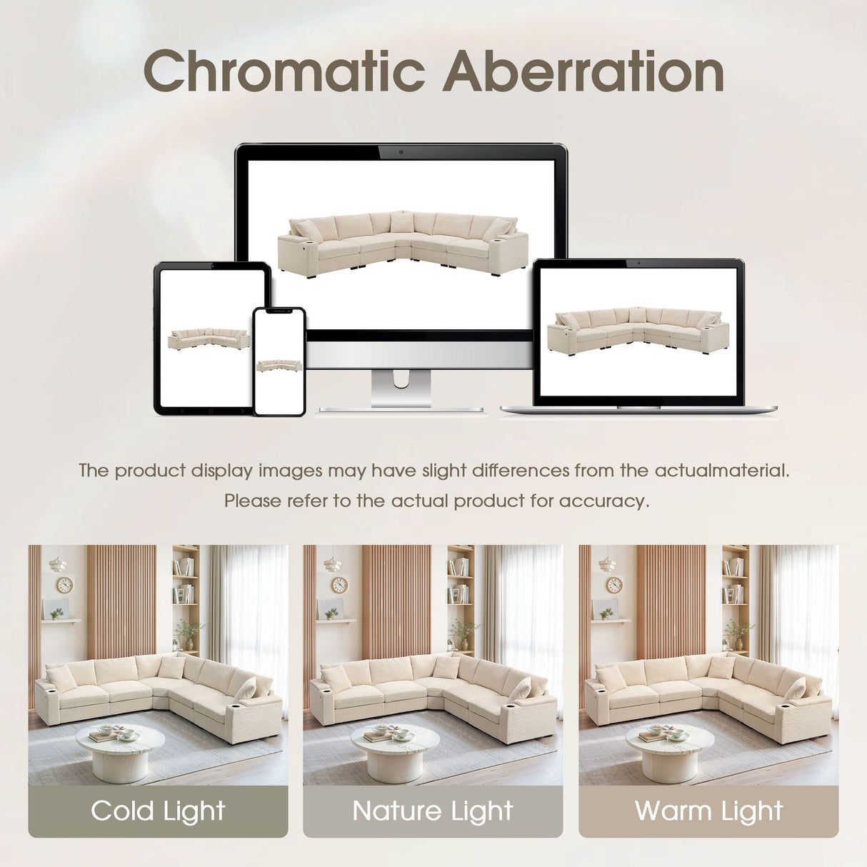 Convertible L Shaped Sectional Corner Couch With Armrest Storage Cup Holders USB Charger, Irregular Corner Oversized Comfy Modular Sofa
