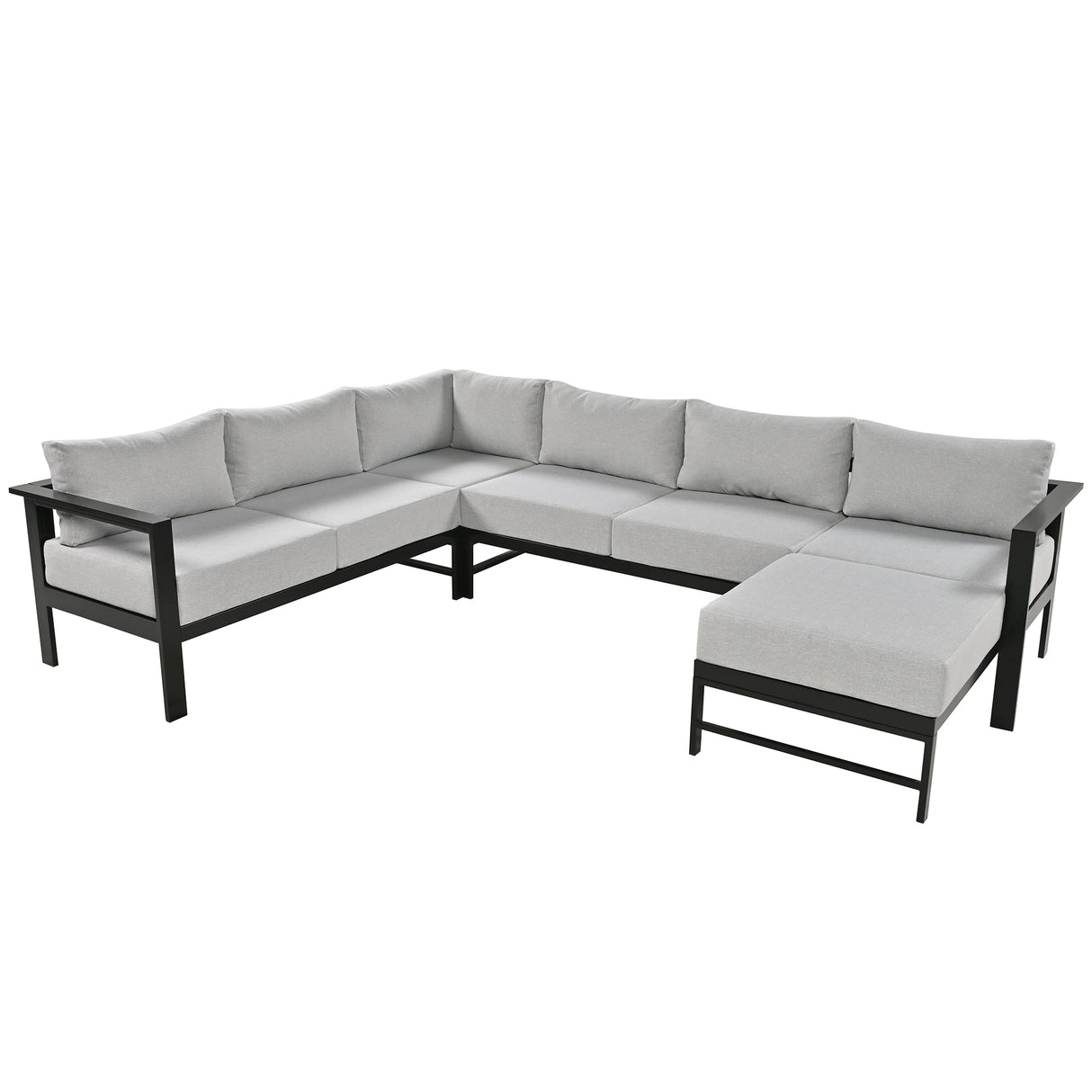Modular U-Shaped Aluminum Outdoor Sofa Set