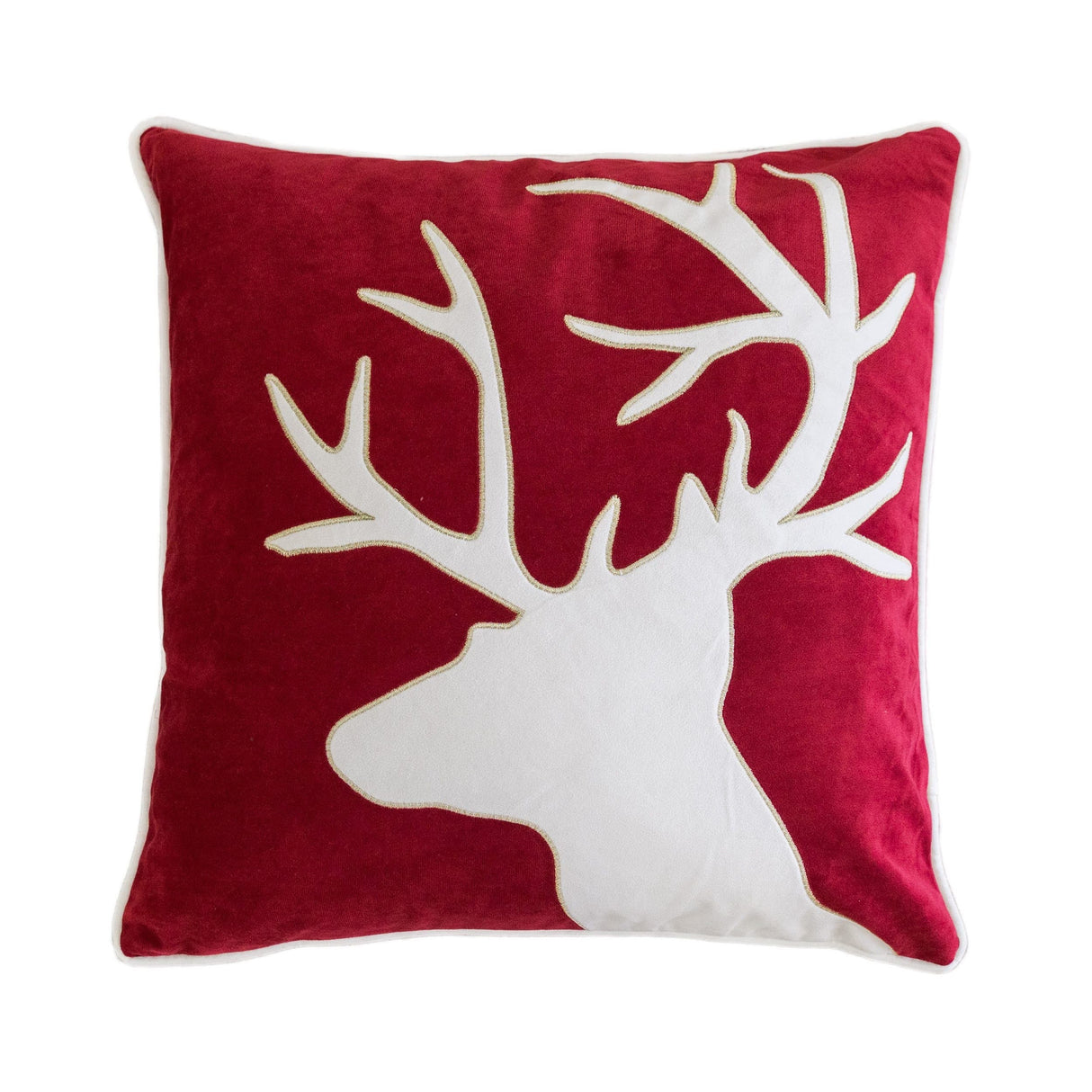 Holiday Reindeer Velvet Accent Pillow 20x20