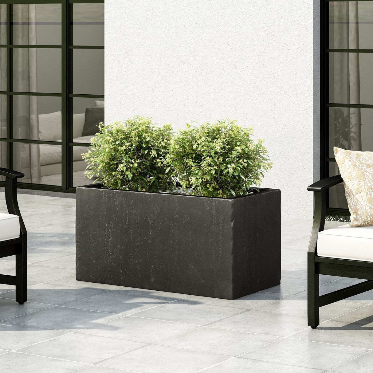 31.25' L Modern Outdoor MGO Planter in Black Finish