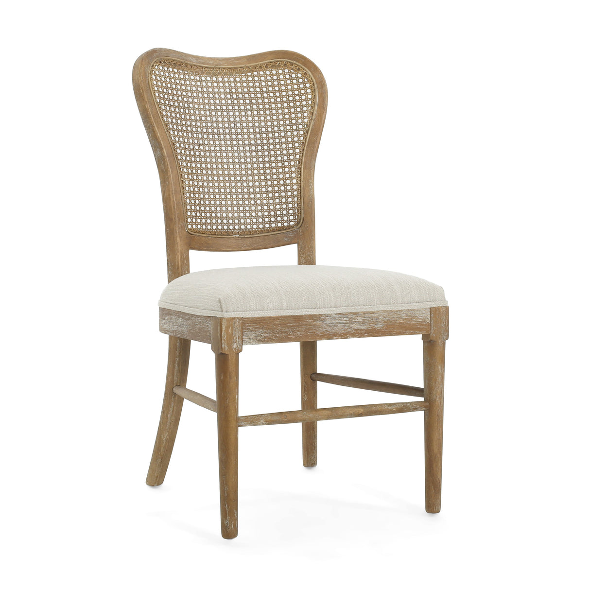 Wood and Woven Cane Dining Chairs, Set of 2