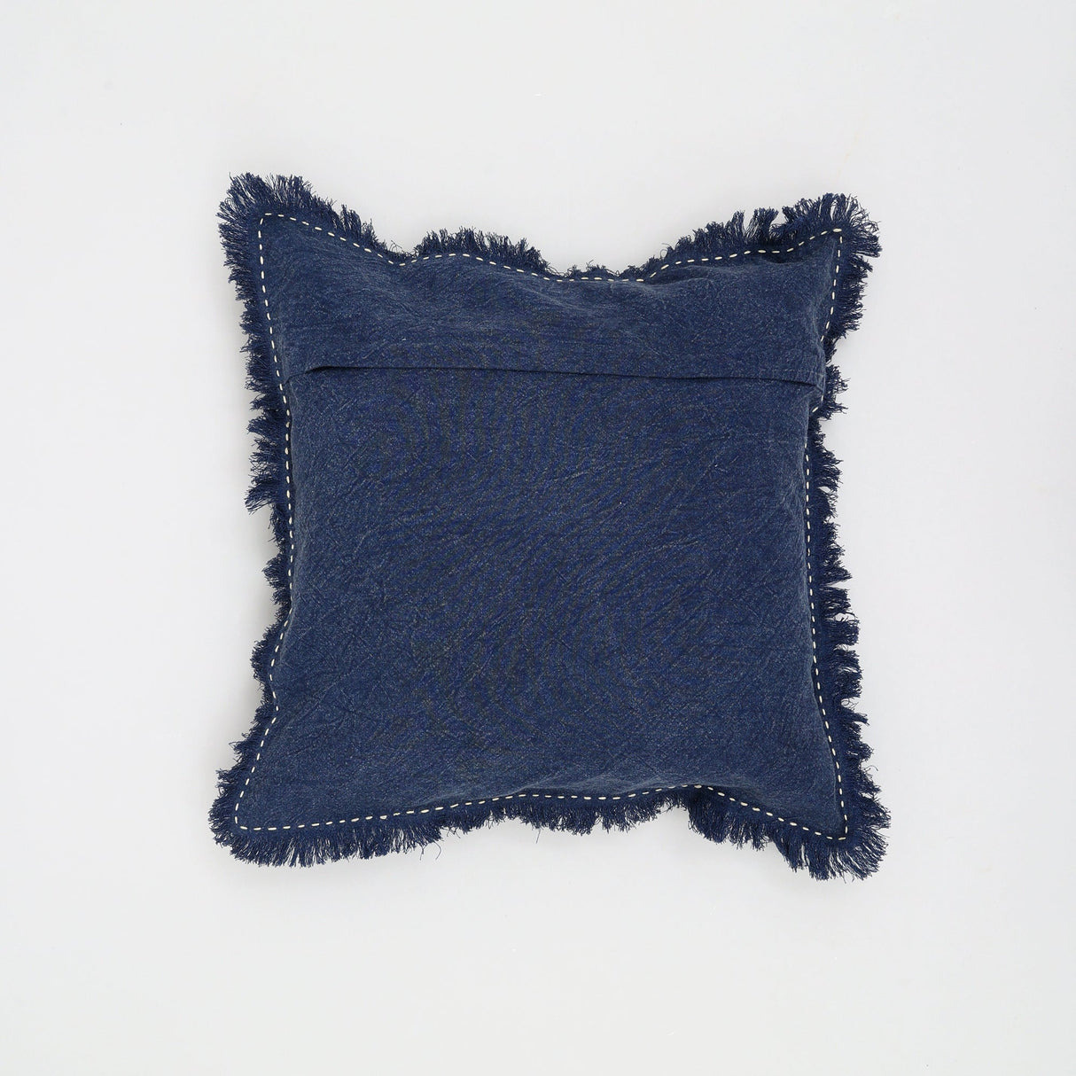 Handcrafted Cotton-Linen Fringe Throw Pillow - 22"