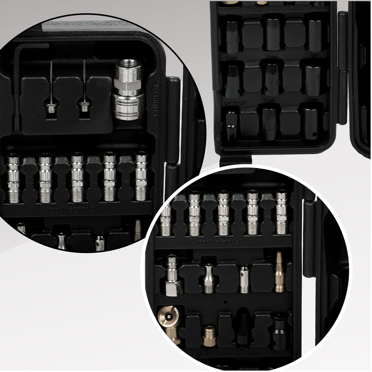 71 Piece Air Tool Kit with Impact Wrench, Ratchet & Grinder - Black and Silver