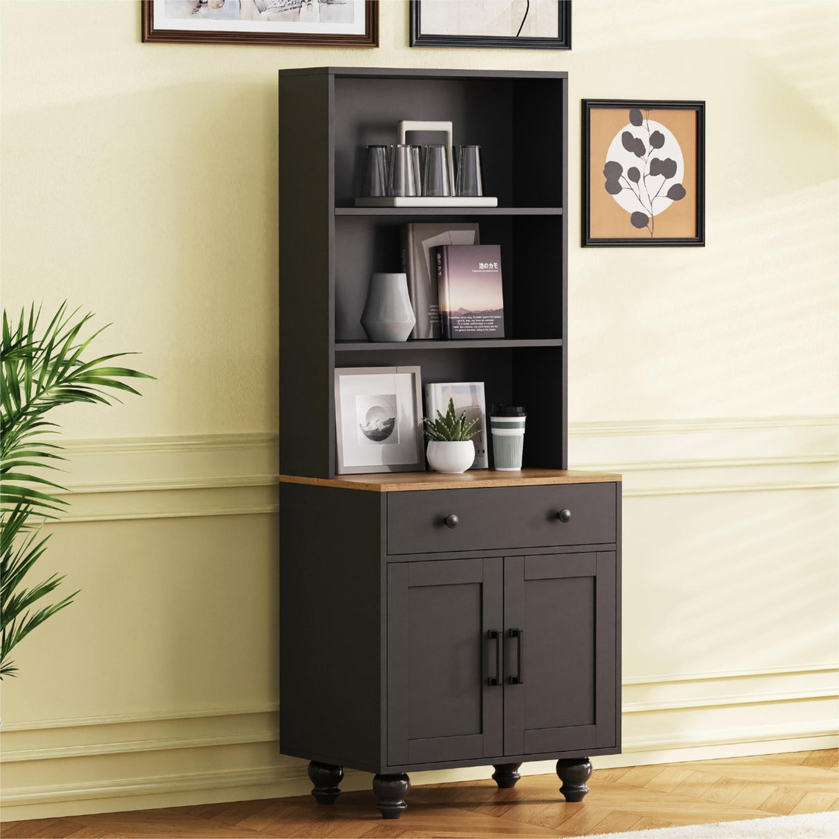 On-Trend Farmhouse Storage Cabinet with Adjustable Shelves