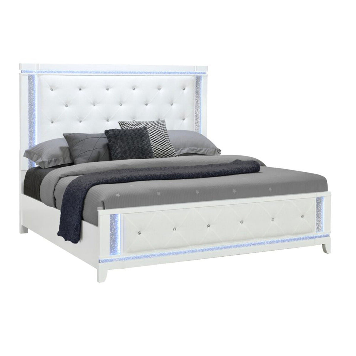 Adalid - 5 Pieces Bedroom Set With LED Lights And Glittered Detailing