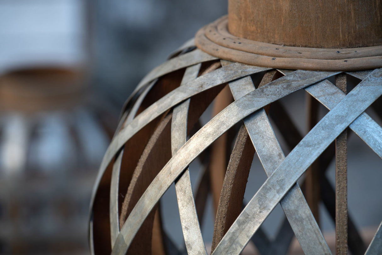 Decorative Lantern With Handle, Wooden Lantern For Indoor Outdoor, Home Garden, Wedding - Silver