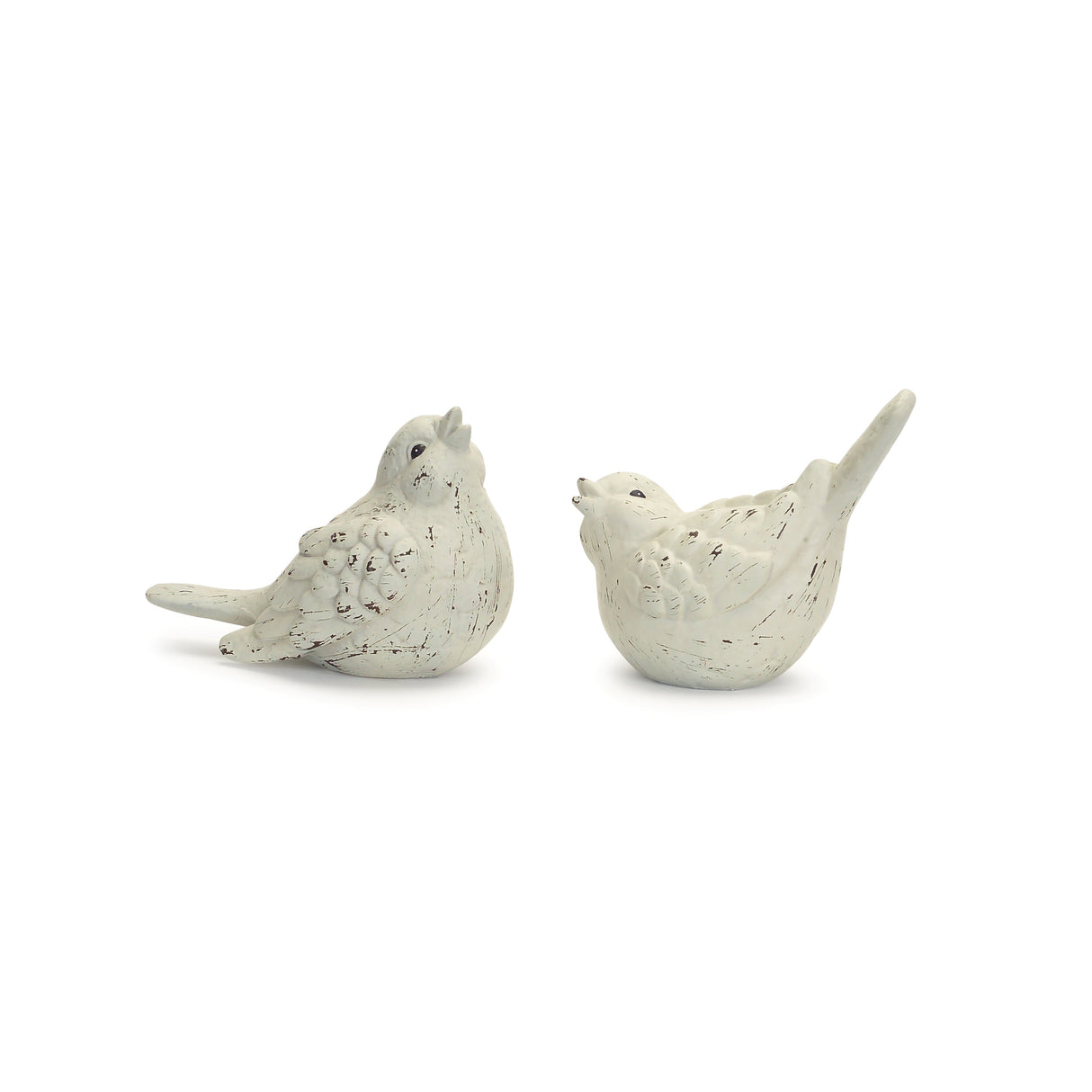Ivory Terra Cotta Bird Figurine (Set of 4)