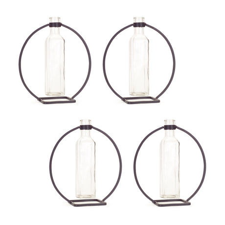 Modern-hanging-bottle-vase-in-circle-stand-(set-of-4)-Vases