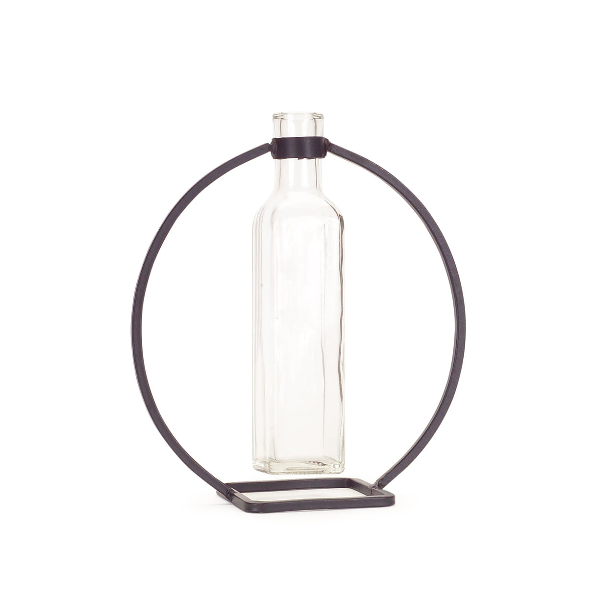 Modern Hanging Bottle Vase in Circle Stand (Set of 4)
