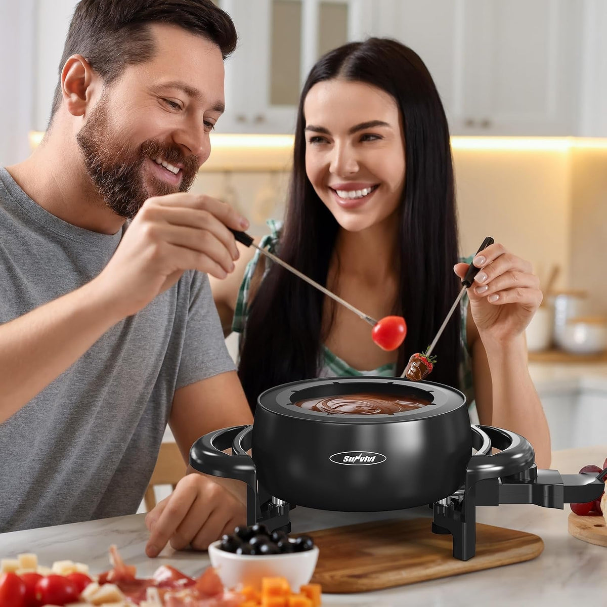 3 Quart Electric Fondue Pot Set