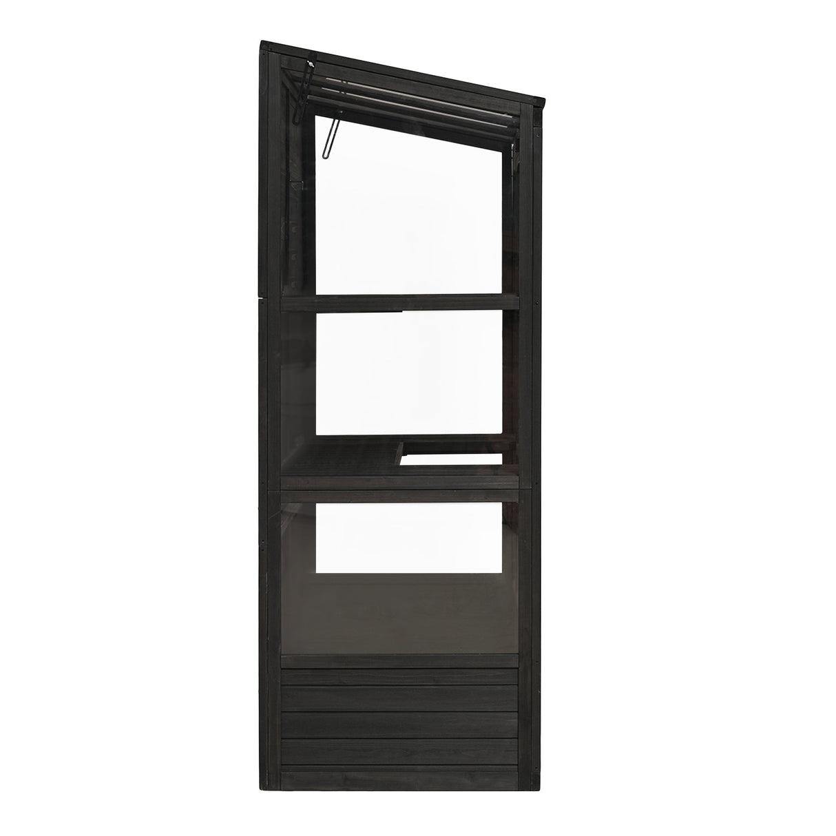 TOPMAX 78-inch Wooden Walk-in Greenhouse with Skylights and Folding Shelves