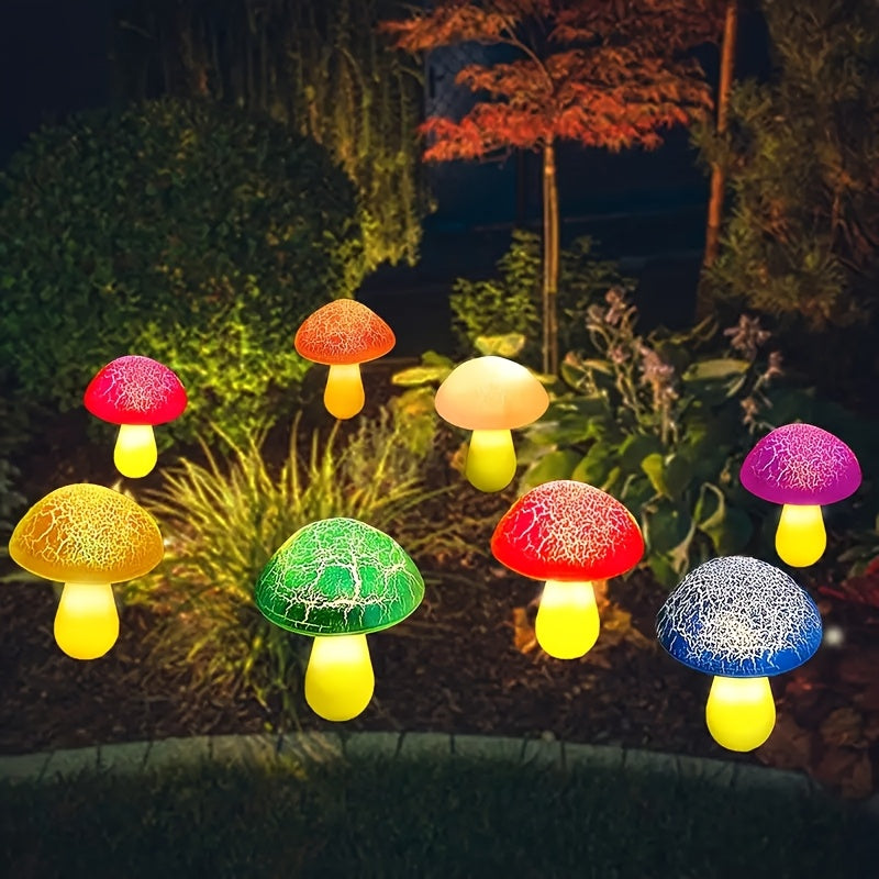 Solar Mushroom Garden Lights Outdoor, 6 LED Decorative Landscape Lights IP65 Waterproof