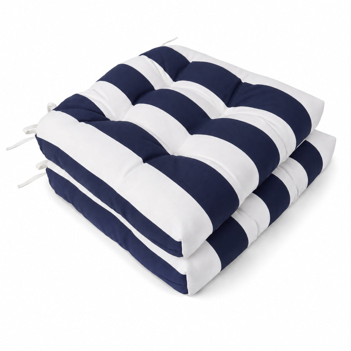 Outdoor Chair Cushions Set of 2 in Black/White Stripes