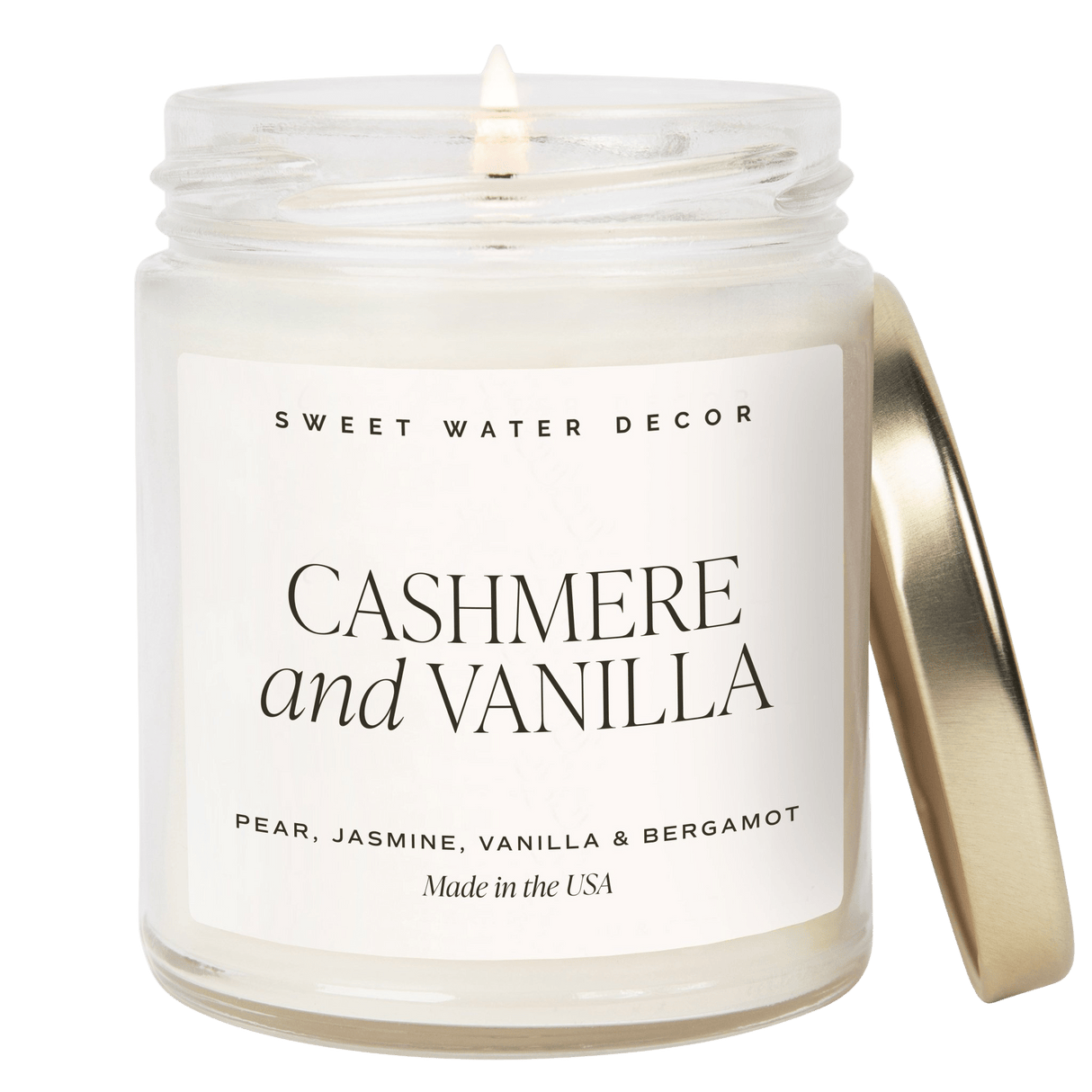 Cashmere and Vanilla Soy Candle - Clear Jar - 9 oz