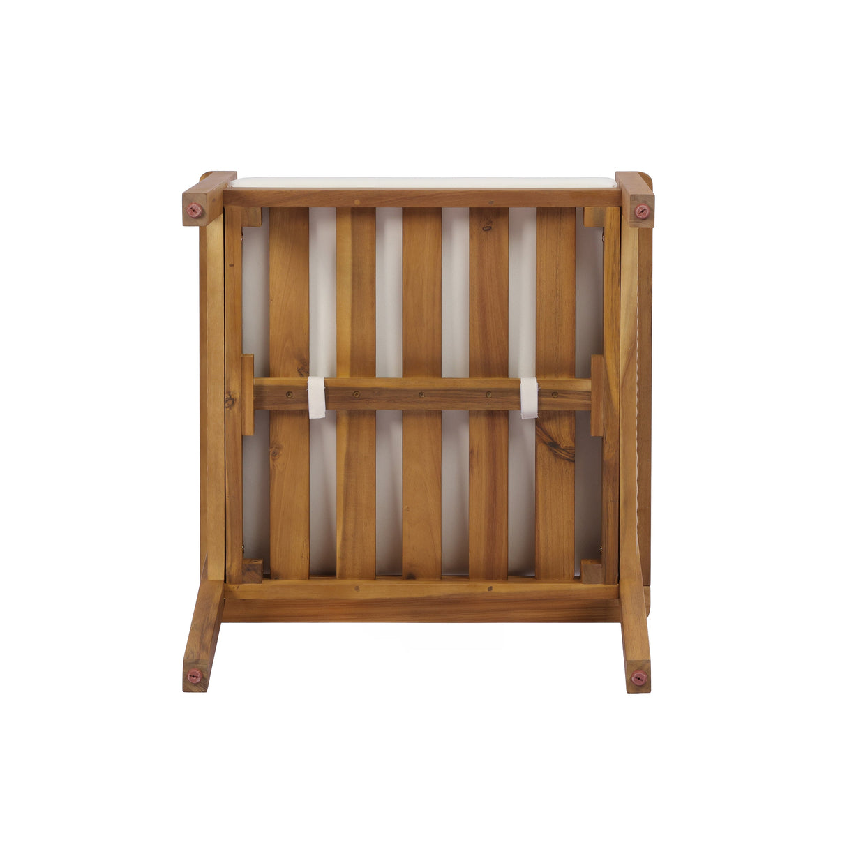 Outdoor Dining Chairs Set of 2 with Acacia Wood and Washable Cushions