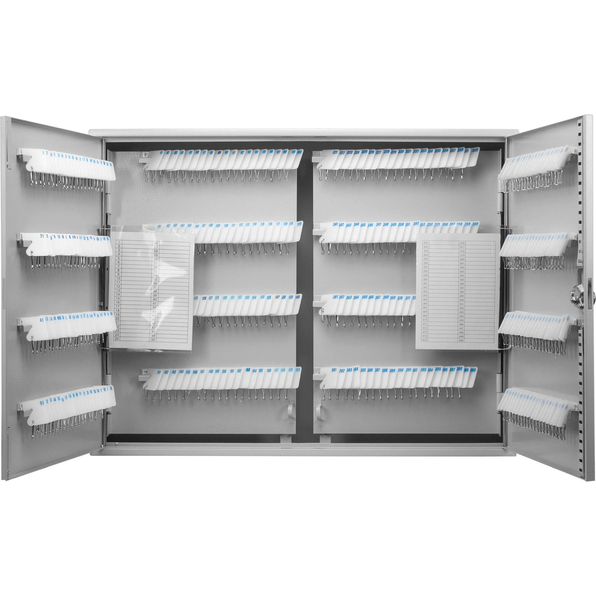 Adjustable Key Cabinet with Lock - Multiple Sizes, Gray or Black