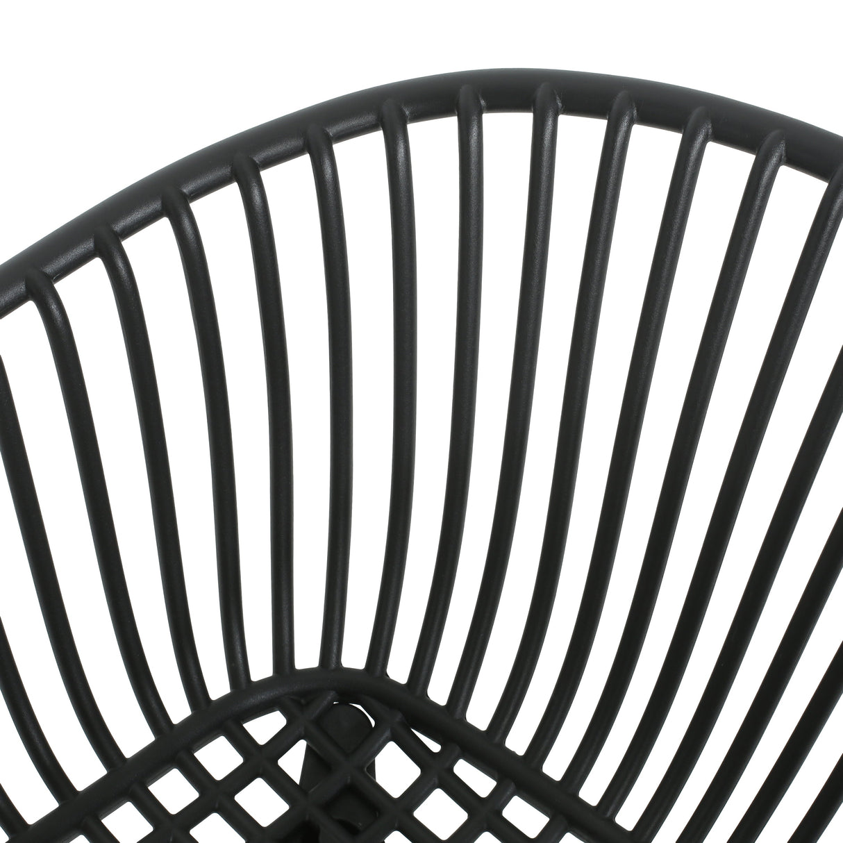 Modern Mykonos Outdoor Dining Chairs Set of 2 with Weather-Resistant Black Plastic Resin