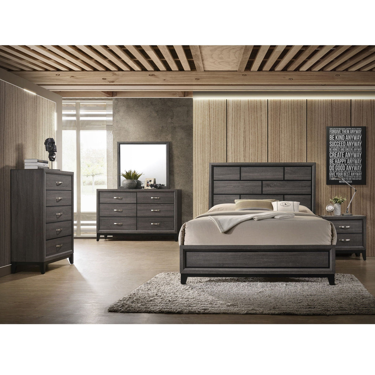 Contemporary 5 Drawer Tall Chest