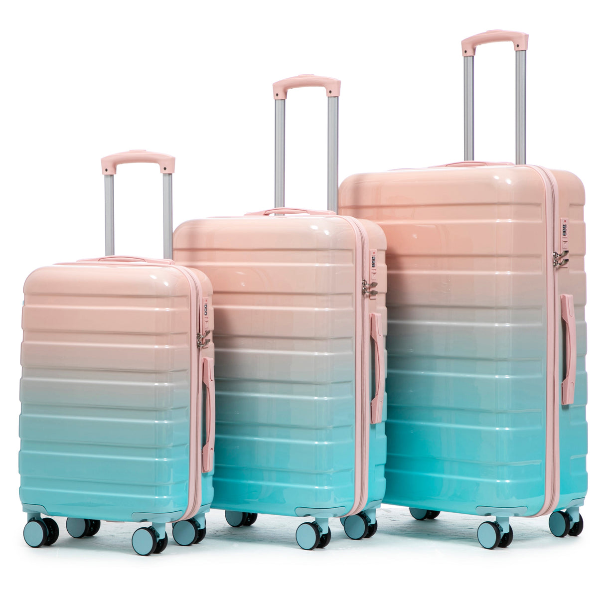20'/24'/28' 3-Piece PC Spinner Wheel Luggage Set with Combination Lock