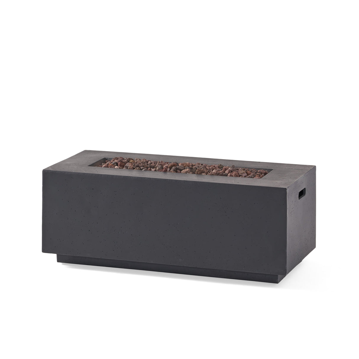 Contemporary Outdoor 40,000 BTU Propane Fire Pit in Light Grey MgO Concrete