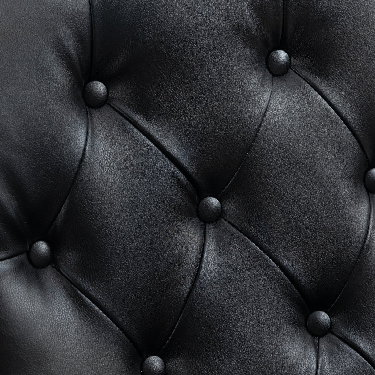 Modern Accent Armchair with Black PU Leather and Wood Legs