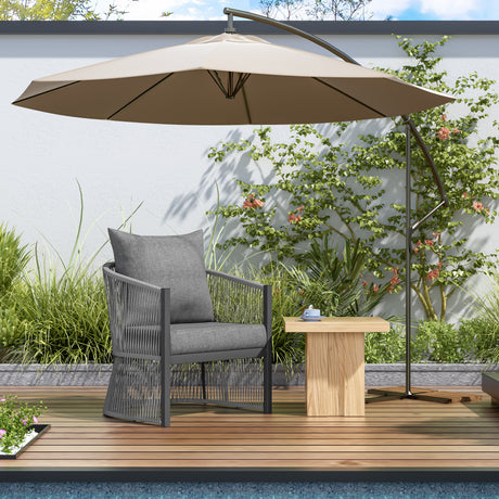 Modern-Gray-Curved-Aluminum-Lounge-Chair-with-Stylish-Rope-Weave-Design-and-Cushioned-Comfort,-Perfect-for-Outdoor-Living-Lounge-Chairs