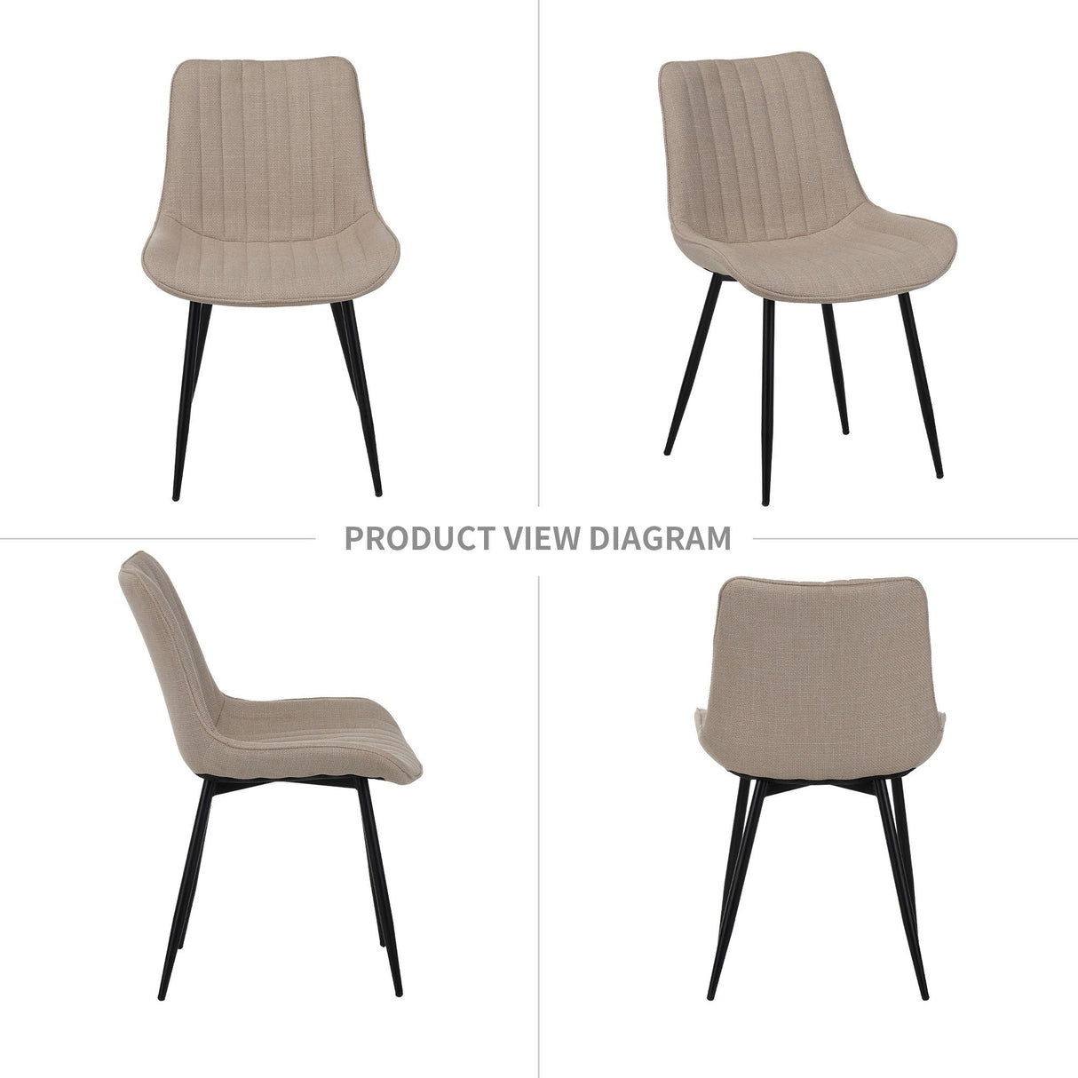 Dining Chair Set With Padded Backrests (Set of 4) - Beige