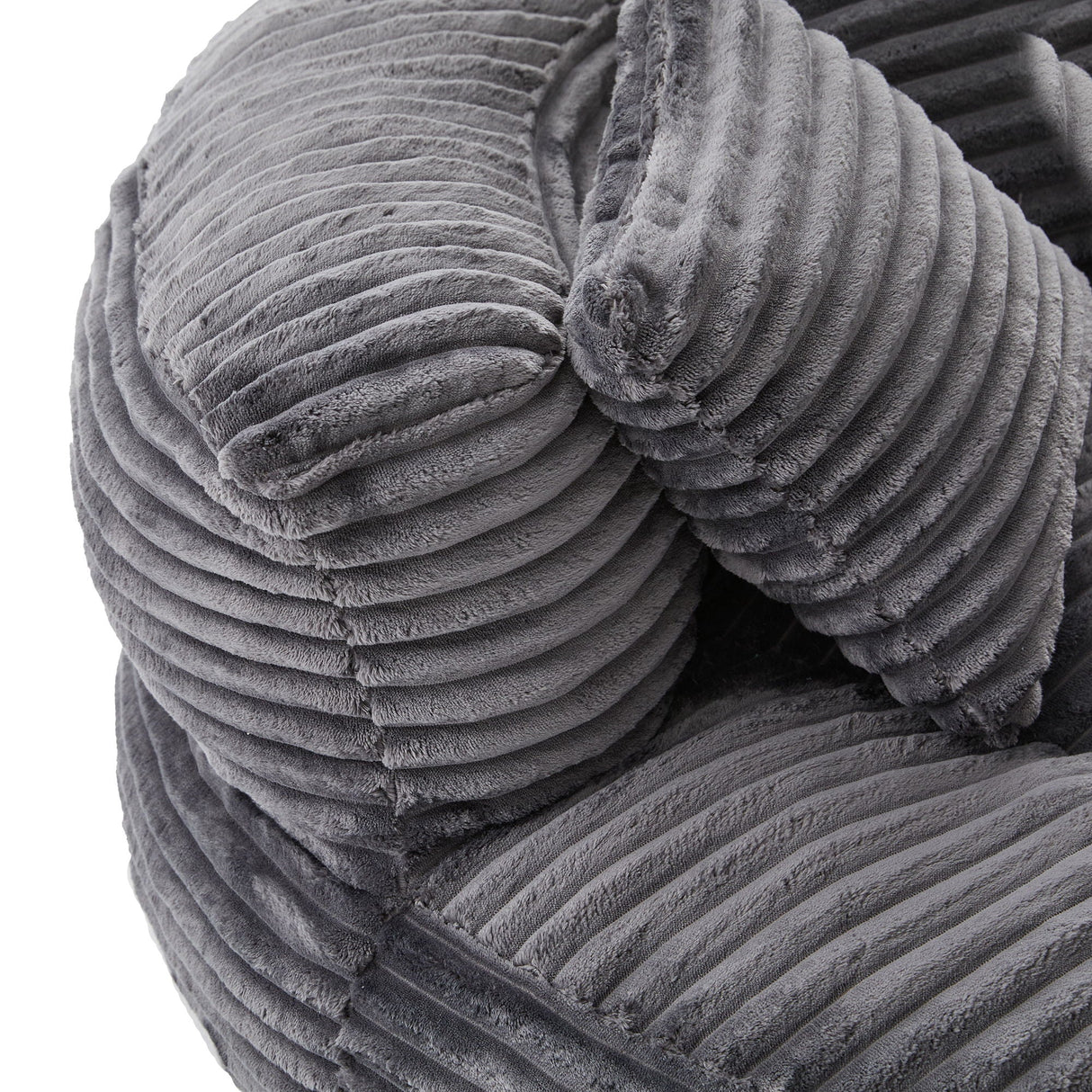 Oversized Bean Bag Chair With 3 Pillows & Armrest - Dark Gray