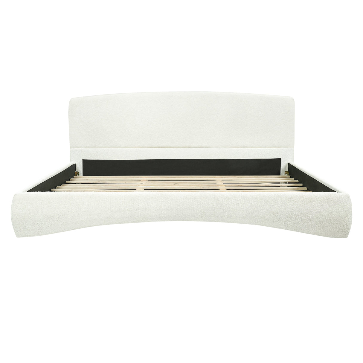 Curved Upholstered Bed with Smart Ambient Lighting