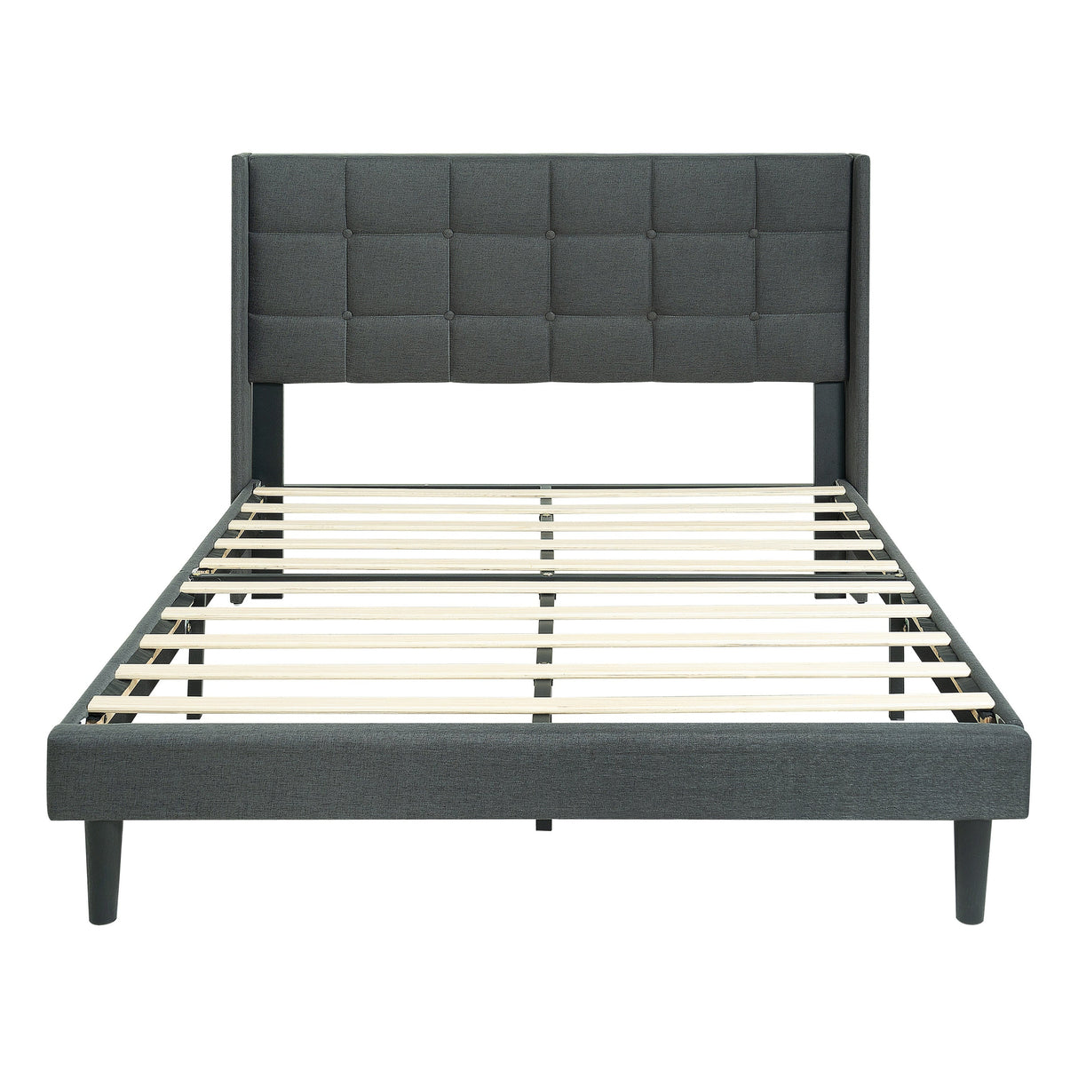Modern Queen Size Upholstered Platform Bed Frame