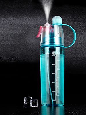 2-Pack Hydration Water Bottle with Spray Mist 600ML