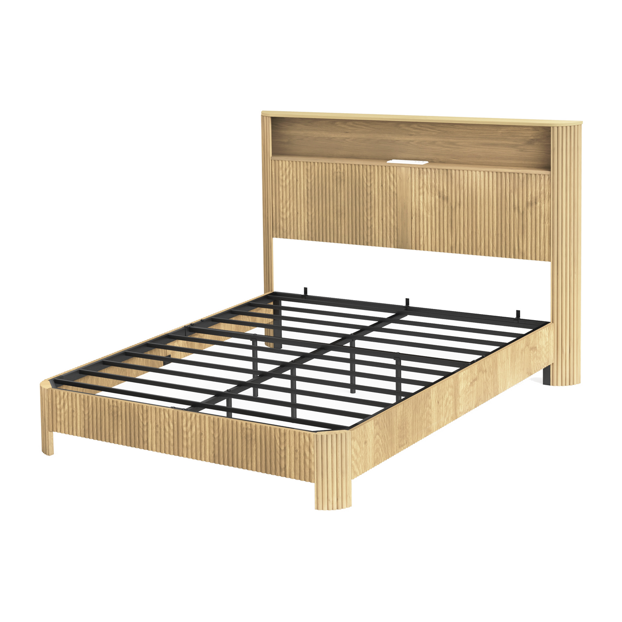 Queen Size Bed Frame With Storage Headboard