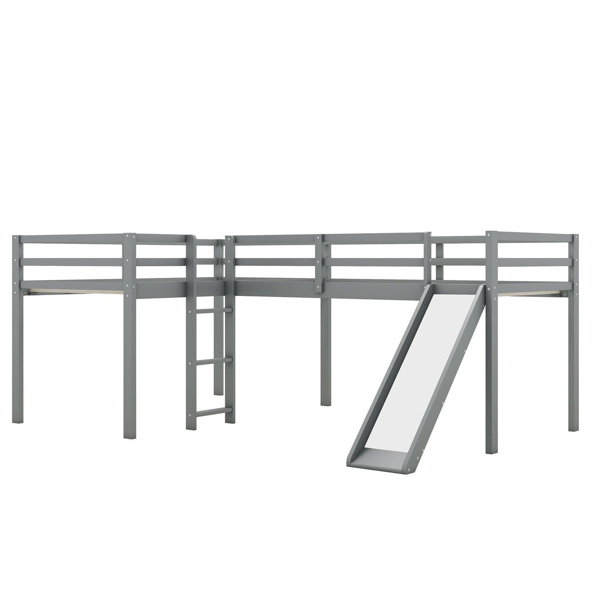 L Shaped Loft Bed With Ladder And Slide