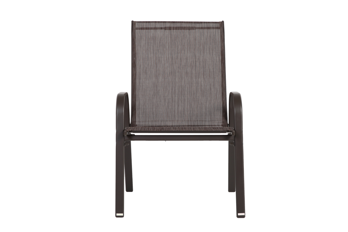 4 Piece Patio Chairs Set with Breathable Textilene Fabric (Brown)