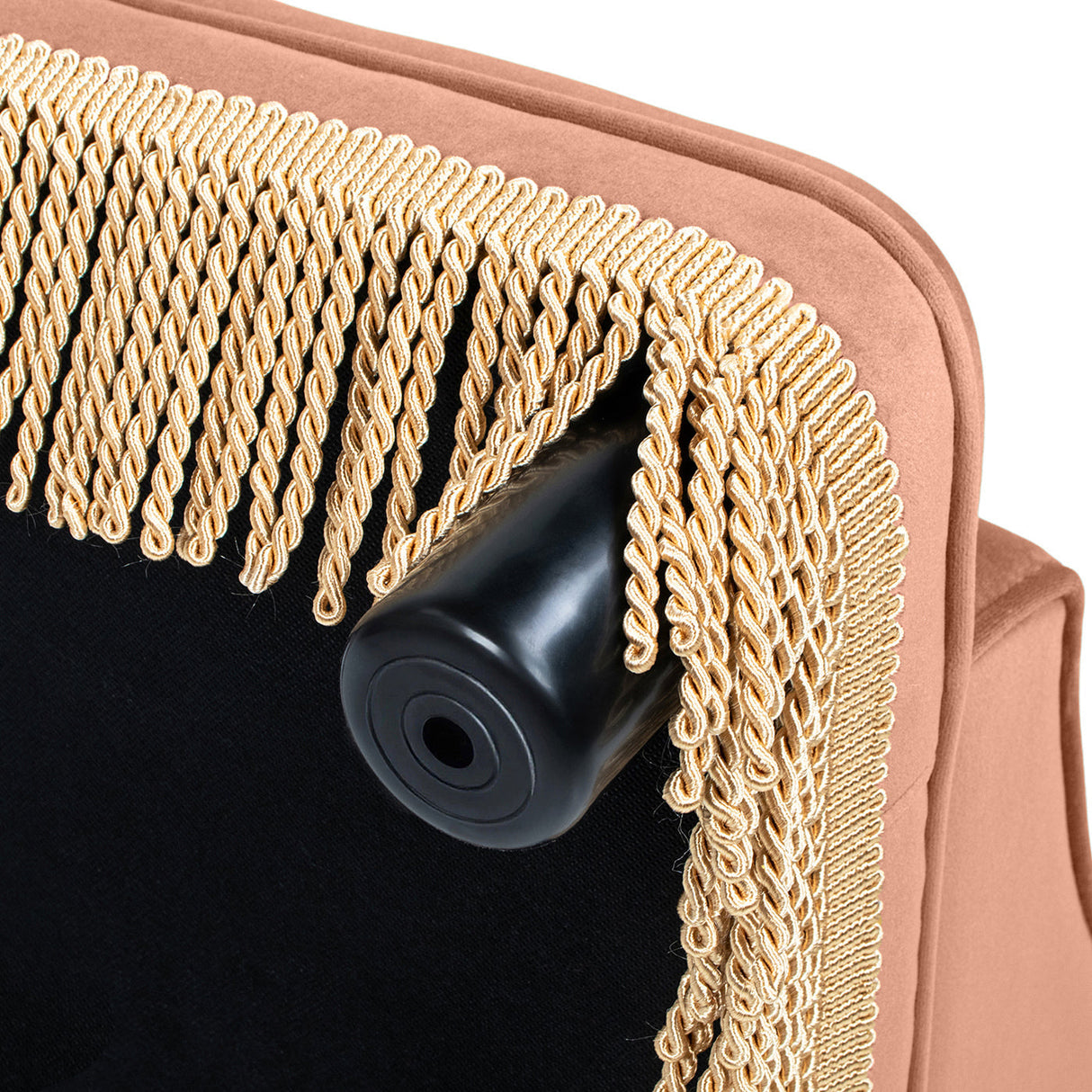 Duchess 33' Medium Princess Pet Bed Sofa with Fringe Skirt, Peach Orange Performance Velvet