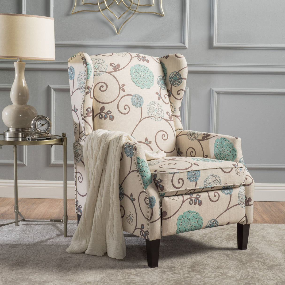 Westeros Wing Back Fabric Upholstered Recliner