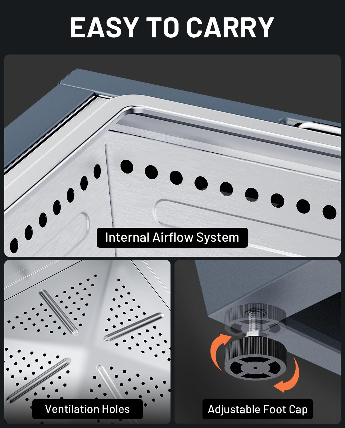 20 Inch Smokeless Fire Pit Stainless Steel Wood Burning Fireplace Haze Blue